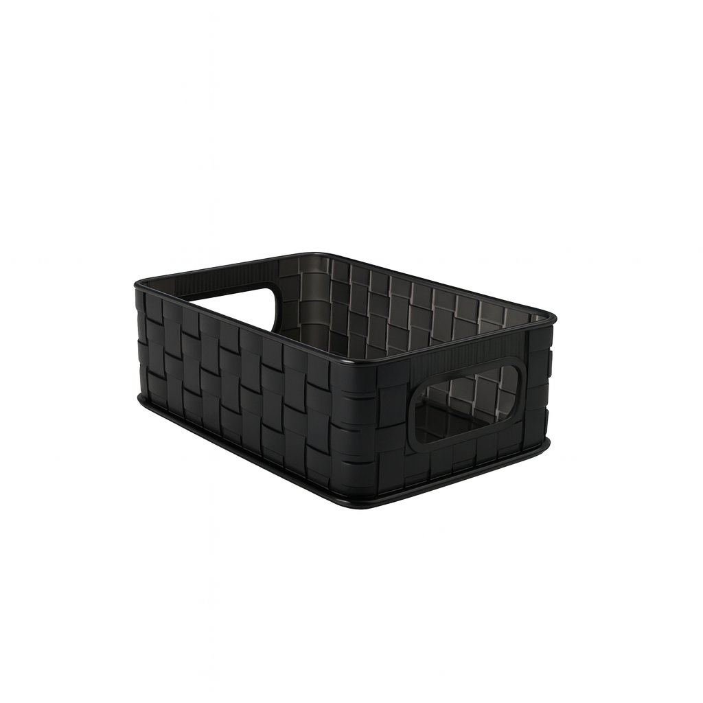 1pc Acrylic Woven Organizer with Handles – Multipurpose Storage Basket (Small, Large & Long) - Habitt