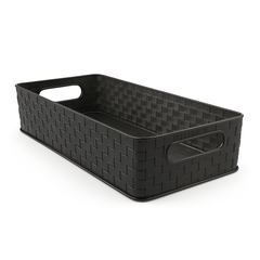 1pc Acrylic Woven Organizer with Handles – Multipurpose Storage Basket (Small, Large & Long) - Habitt
