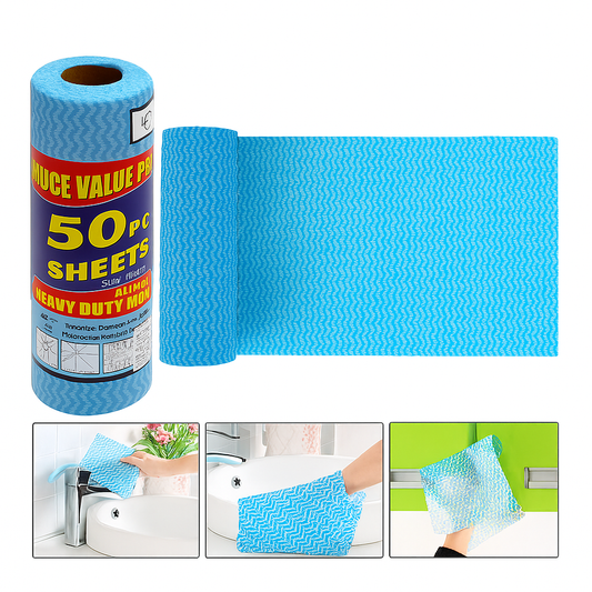 50-Piece Heavy Duty Kitchen Cleaning Wipes – Multi-Purpose, Lint-Free & Reusable - Habitt