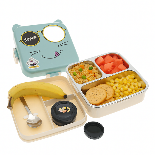 Laxon Steel Lunch Box – Cute, Compact & Leak-Proof - Habitt