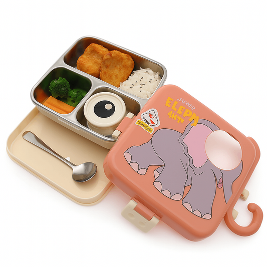 Laxon Steel Lunch Box – Cute, Compact & Leak-Proof - Habitt