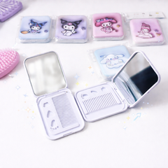 1 PC Kids Cartoon Comb Plus Mirror Set – Cute Portable Folding Hair Brush with Compact Mirror for Girls (Assorted) - Habitt