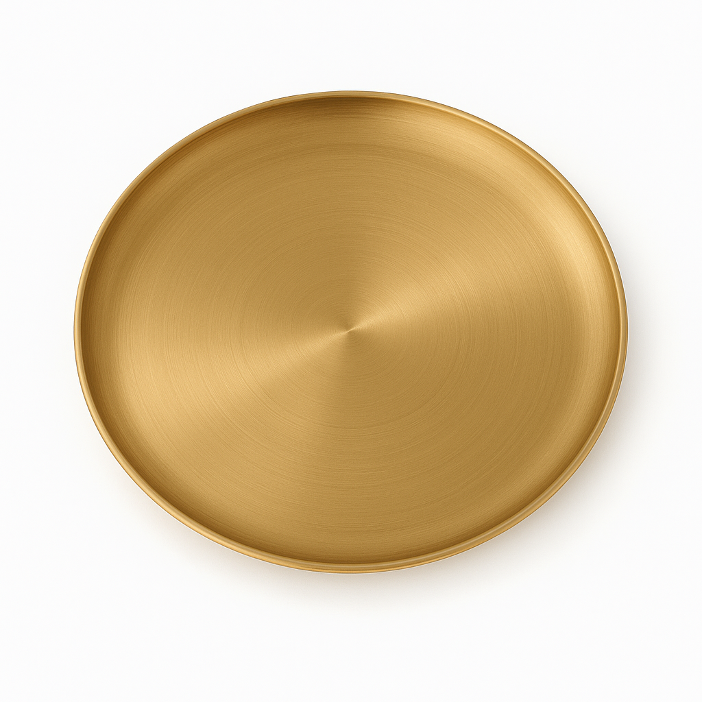 Golden Stainless Steel Round Serving Tray – Multiple Sizes | Luxury Gold Finish Platters for Dining & Décor - Habitt