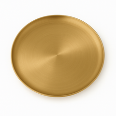 Golden Stainless Steel Round Serving Tray – Multiple Sizes | Luxury Gold Finish Platters for Dining & Décor - Habitt