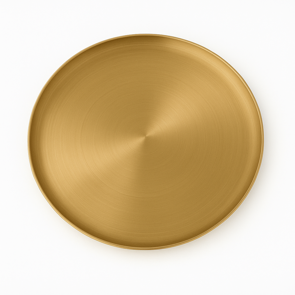 Golden Stainless Steel Round Serving Tray – Multiple Sizes | Luxury Gold Finish Platters for Dining & Décor - Habitt