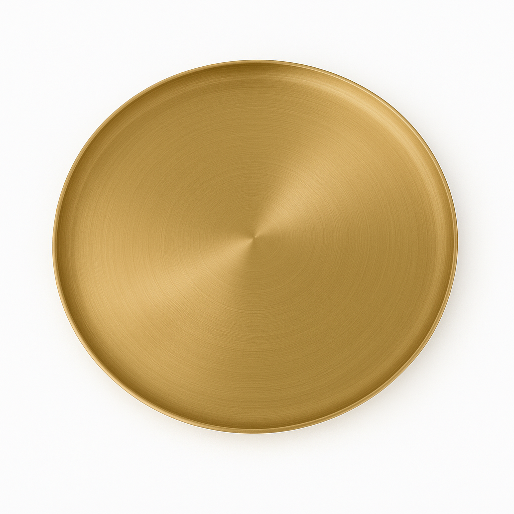 Golden Stainless Steel Round Serving Tray – Multiple Sizes | Luxury Gold Finish Platters for Dining & Décor - Habitt