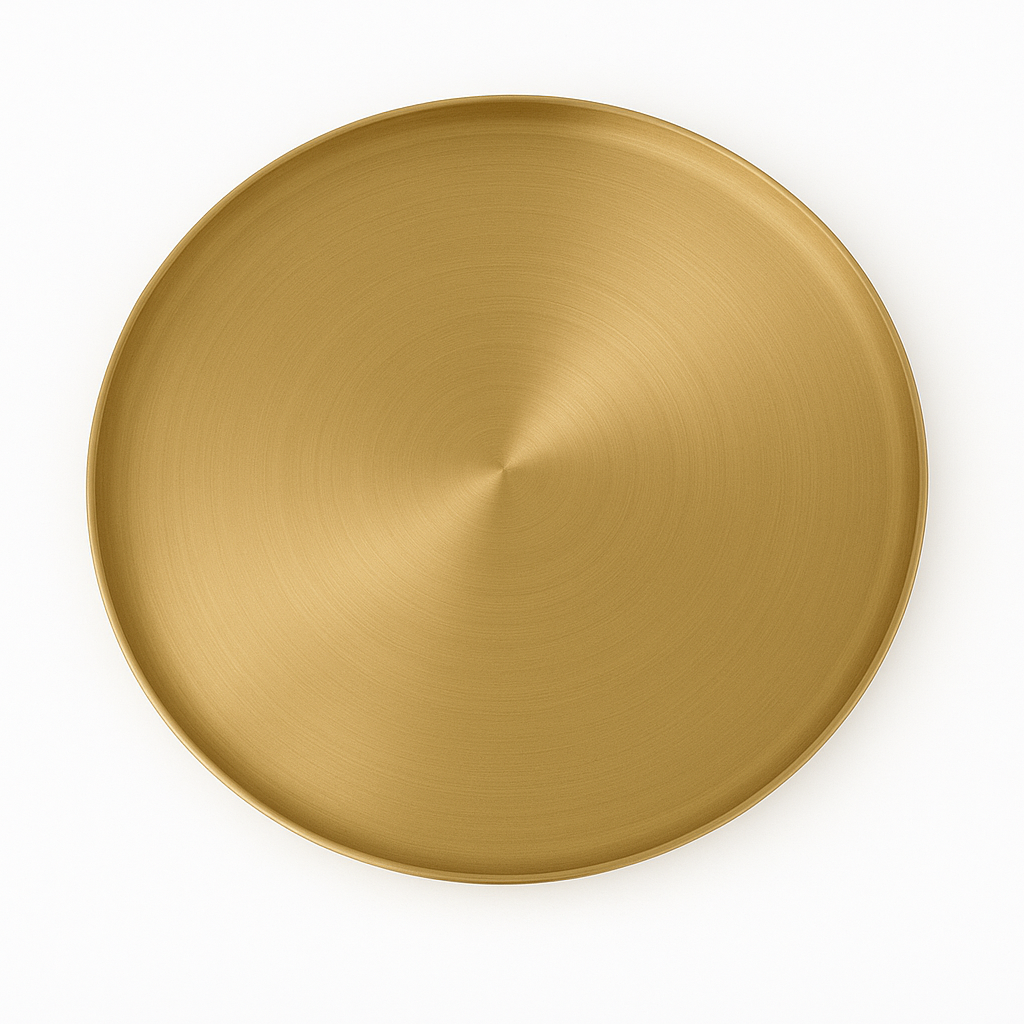 Golden Stainless Steel Round Serving Tray – Multiple Sizes | Luxury Gold Finish Platters for Dining & Décor - Habitt