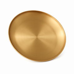 Golden Stainless Steel Round Serving Tray – Multiple Sizes | Luxury Gold Finish Platters for Dining & Décor - Habitt