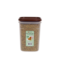 1pc Crunch Jar Medium – 1300 ml Plastic Airtight Food Storage Container (White, Red, Grey, Brown Lid Options) - Habitt