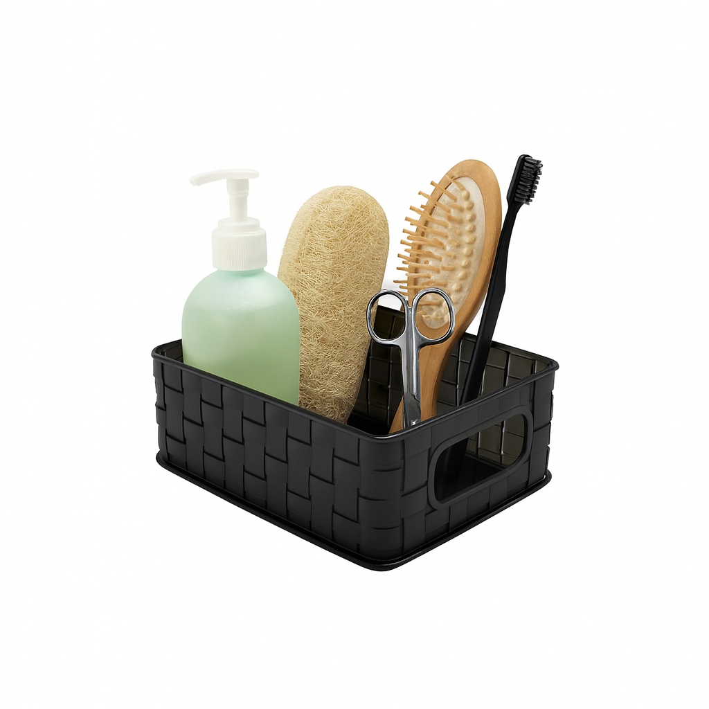 1pc Acrylic Woven Organizer with Handles – Multipurpose Storage Basket (Small, Large & Long) - Habitt