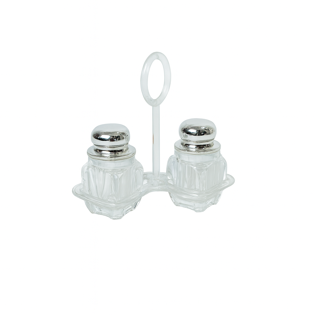 Salt & Pepper Set – 2 Pcs Acrylic with Golden, Silver & Rose Gold Lids - Habitt
