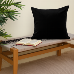 Navy Blue Twill Cushion Cover 18x18 – Classic Plain Decorative Throw Pillow for Sofa, Bed & Living Room - Habitt