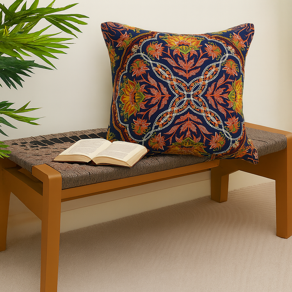 KASHMIRI MENDELA CUSHION COVER 18X18" - Habitt