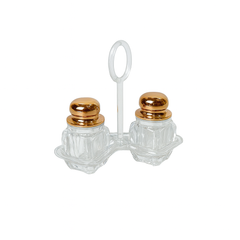 Salt & Pepper Set – 2 Pcs Acrylic with Golden, Silver & Rose Gold Lids - Habitt