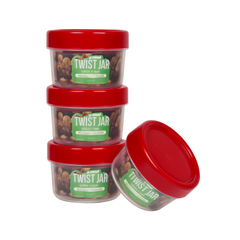 Pack of 4 - Twist Jar Small – 200 ml Plastic Storage Jars with Twist Lids - Habitt