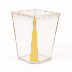 1pc Glowy Acrylic Jar – Transparent Storage Container with Golden Accent & Airtight Lid - Habitt