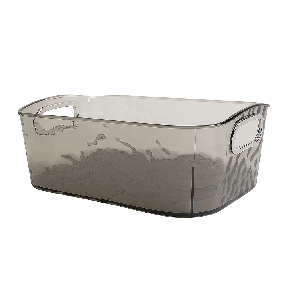 Acrylic Wavy Organizer with Handles – Clear Storage Box (Small & Large) - Habitt