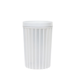 1pc Large Stripe Storage Jar 1500ml – Airtight Plastic Kitchen Container for Dry Food, Coffee, Snacks & Spices (Red, Grey, Green,White) - Habitt