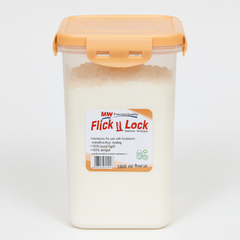 1pc Flick & Lock Large – 1800 ml Airtight Food Storage Jar (White, Pink, Beige, Grey Lid Options) - Habitt