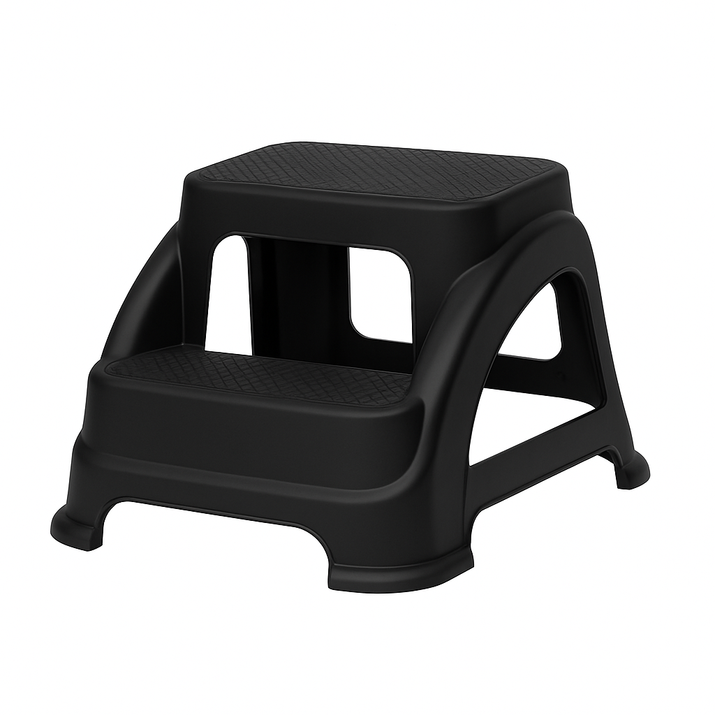 Two Step Stool – Grey, Brown, Black - Habitt