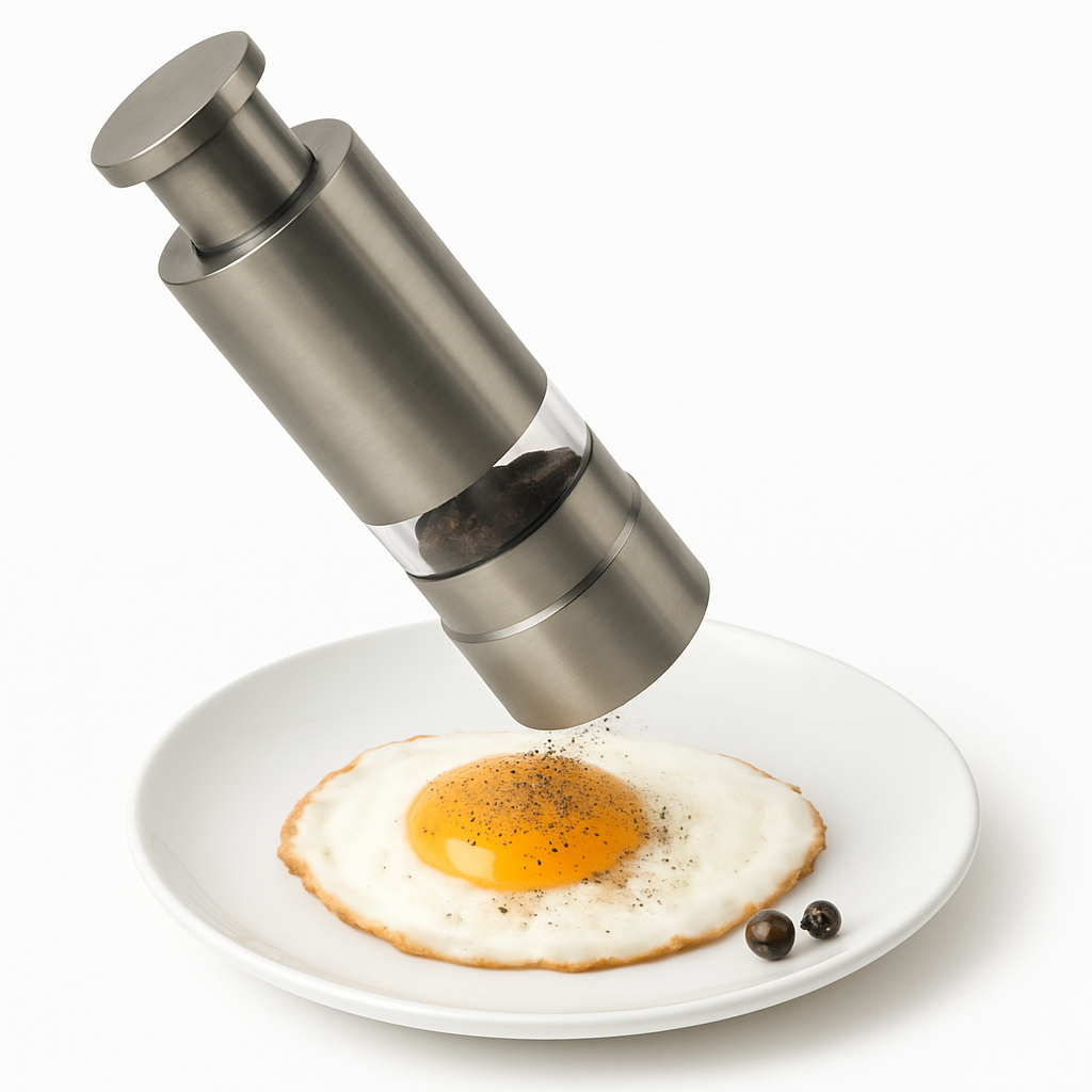 Stainless Steel Pepper & Salt Grinder – Adjustable Ceramic Mill with Transparent Window - Habitt