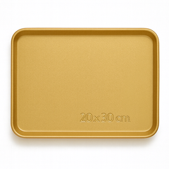 Gold Finish Stainless Steel Barbecue & Flat Plates – Multiple Sizes for Serving Snacks, BBQ & Meals - Habitt