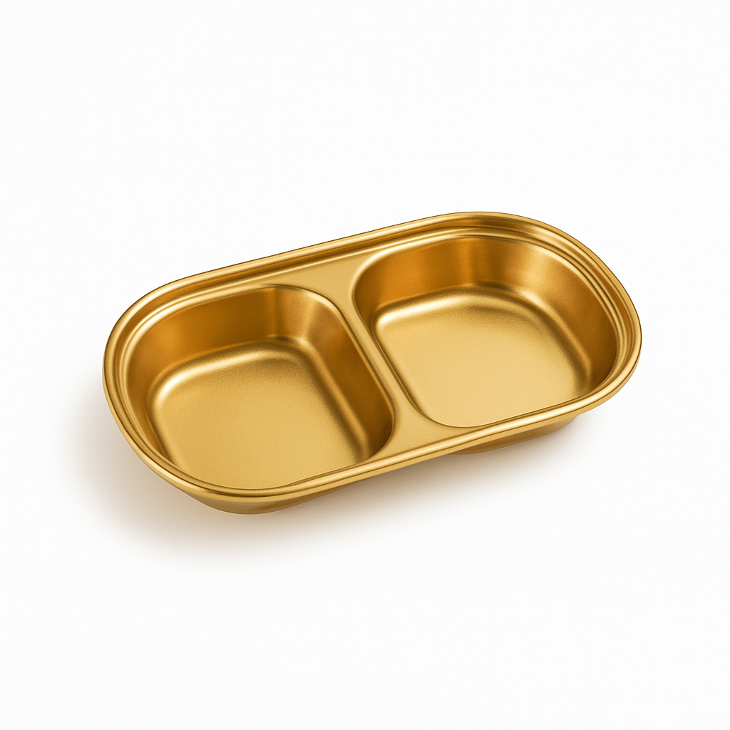Gold Finish Stainless Steel Compartment Dish – 1, 2, 3 & 4 Section Plates for Snacks & Serving - Habitt