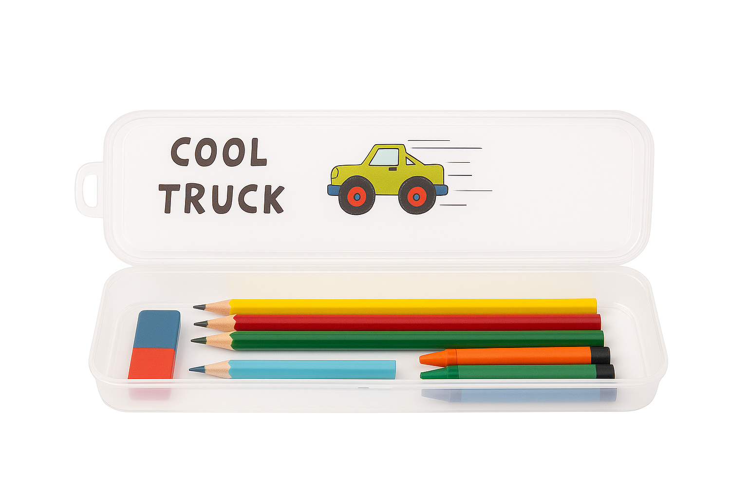 Cool Truck Multi-Box – Transparent Stationery Storage Case for School and Office - Habitt