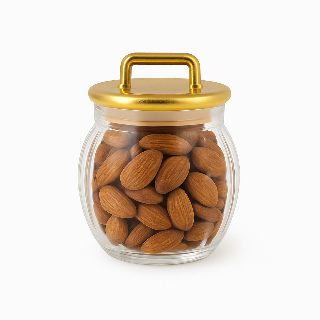 Acrylic Jar with Vertical Gold Stripe Lid - Habitt