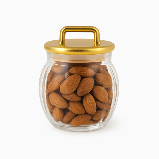 Acrylic Jar with Vertical Gold Stripe Lid - Habitt