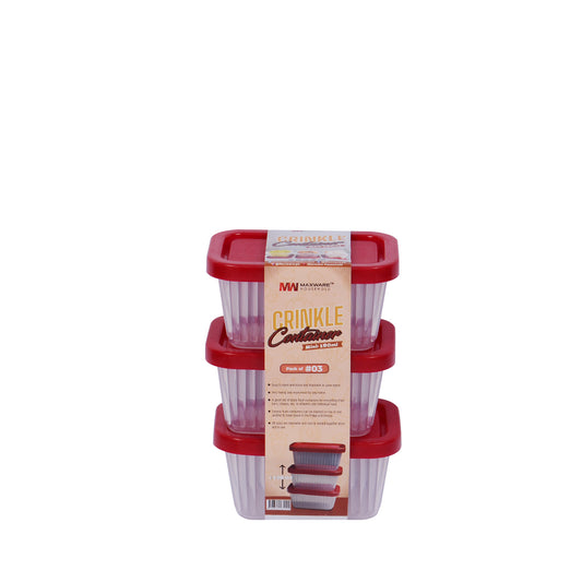 Pack of 3 - Mini Crinkle Container (Assorted) –  Plastic Food Storage Boxes - Habitt