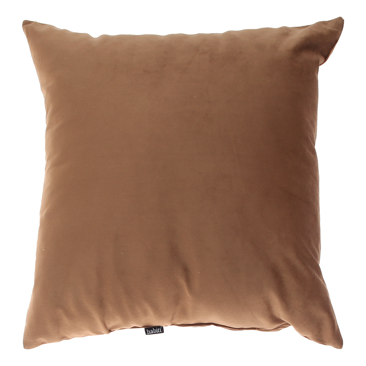 Velvet Filled Cushion 18x18" Brown - Habitt
