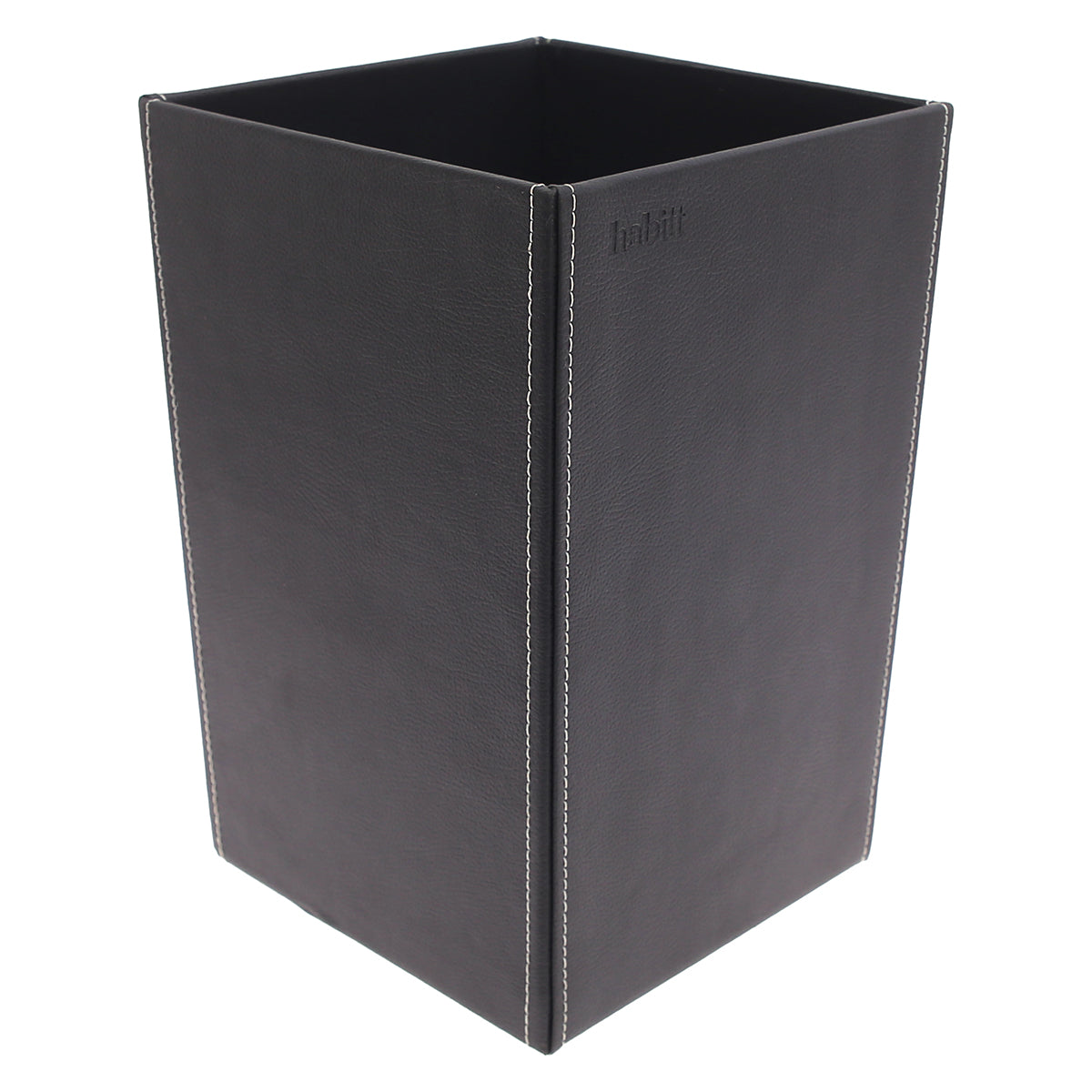 Leather dust bin (Black) - Habitt