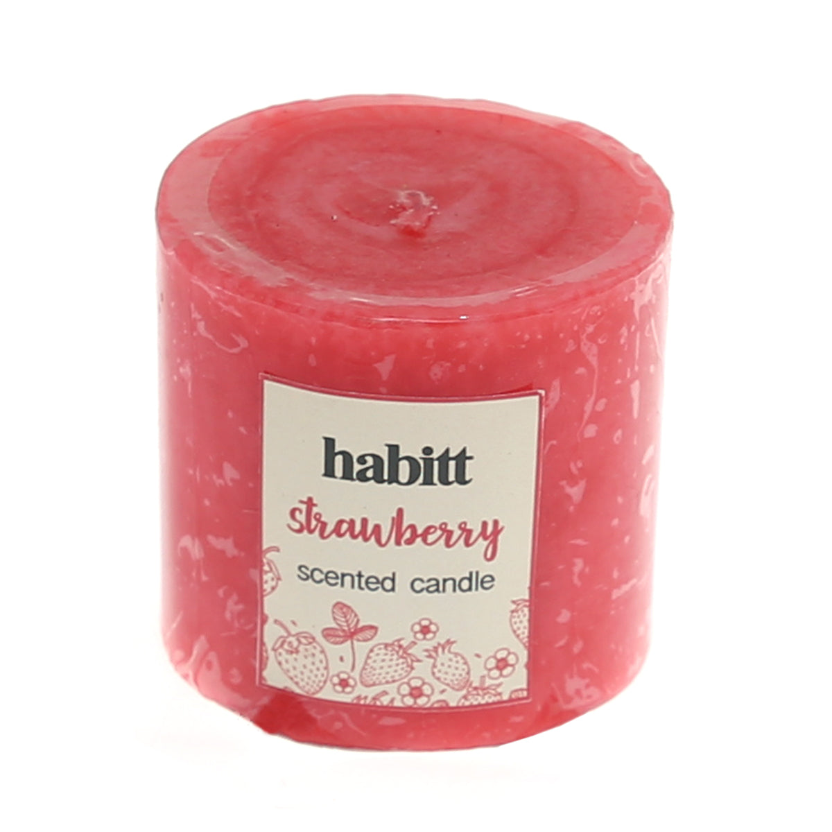 Strawberry Pillar Candle 2x2" - Habitt