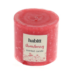 Strawberry Pillar Candle 2x2" - Habitt