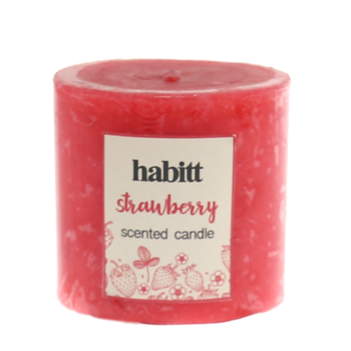 Strawberry Pillar Candle 2x2" - Habitt