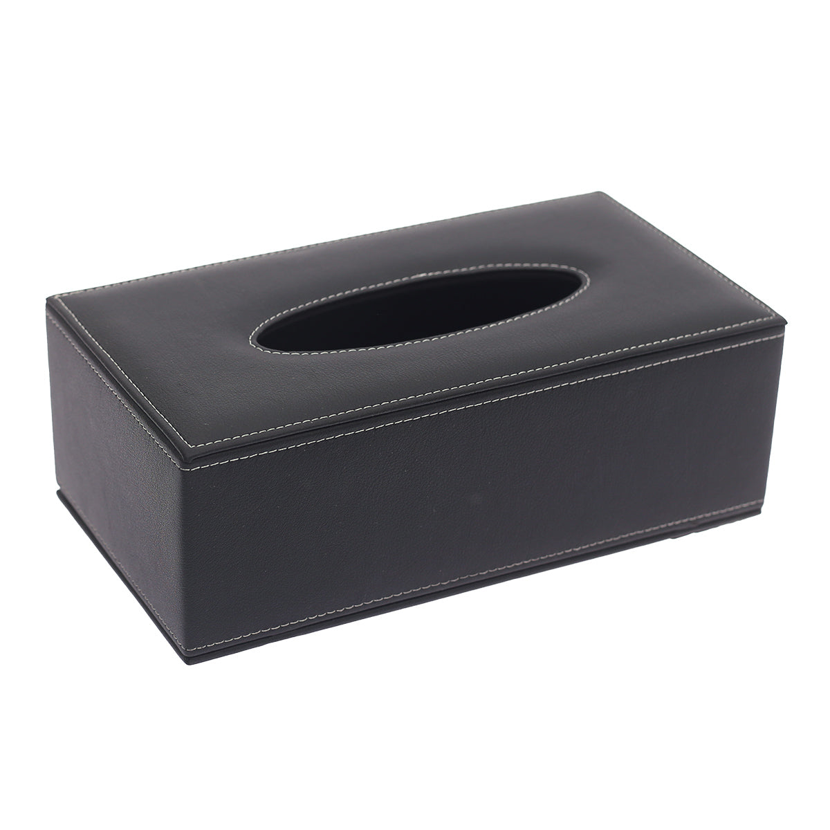 Black Leather Tissue box (Black) - Habitt