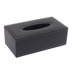 Black Leather Tissue box (Black) - Habitt