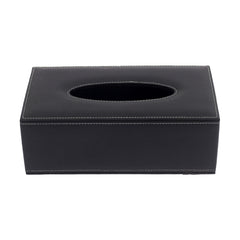 Black Leather Tissue box (Black) - Habitt