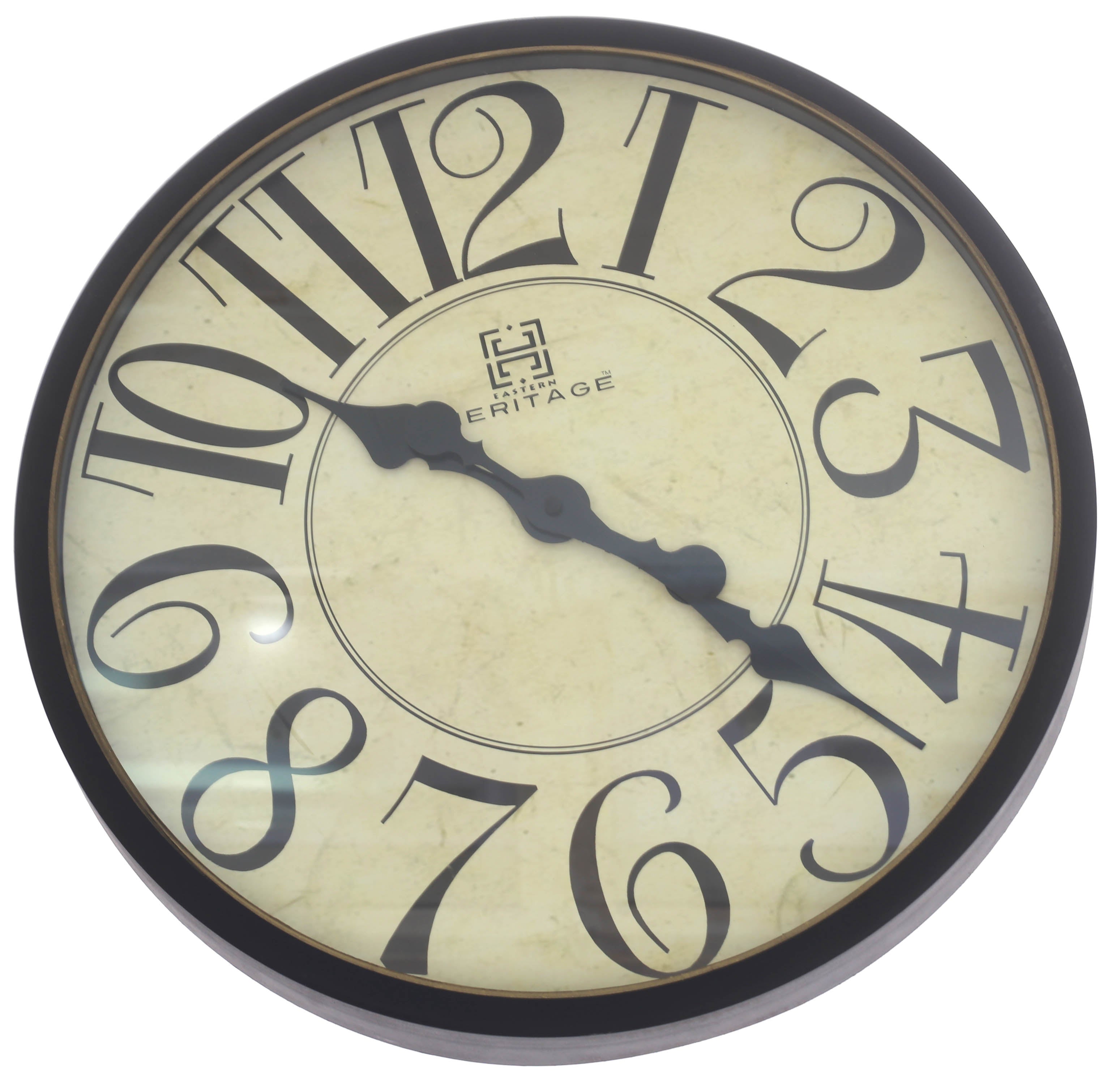 CLK-022B/WALL CLOCK.WOODEN.BROWN.. - Habitt