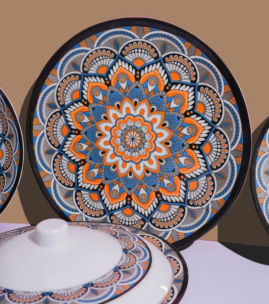 Nightfall Blossom Dinner Set – Artistic Mandala Elegance for Refined Dining (22 / 30 / 43 PCS) - Habitt
