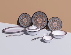 Nightfall Blossom Dinner Set – Artistic Mandala Elegance for Refined Dining (22 / 30 / 43 PCS) - Habitt
