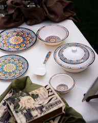 Nightfall Blossom Dinner Set – Artistic Mandala Elegance for Refined Dining (22 / 30 / 43 PCS) - Habitt