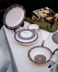 Nightfall Blossom Dinner Set – Artistic Mandala Elegance for Refined Dining (22 / 30 / 43 PCS) - Habitt