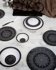Noir Chic Dinner Set – Modern Mandala Elegance for Sophisticated Dining (22 / 30 / 43 PCS) - Habitt