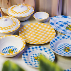 Lemon Squares Dinner Set – Sunlit Charm for Joyful Dining (22 / 30 / 43 PCS) - Habitt