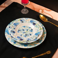 Sea of Blue Dinner Set – Coastal Florals with Fresh, Timeless Elegance (22 / 30 / 43 PCS) - Habitt
