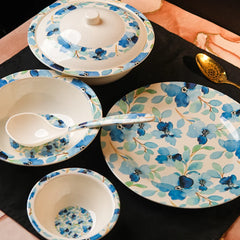 Sea of Blue Dinner Set – Coastal Florals with Fresh, Timeless Elegance (22 / 30 / 43 PCS) - Habitt
