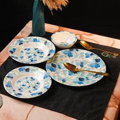Sea of Blue Dinner Set – Coastal Florals with Fresh, Timeless Elegance (22 / 30 / 43 PCS) - Habitt