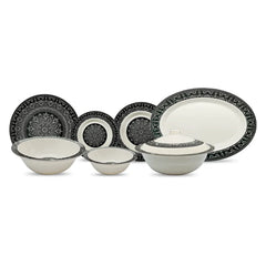 Noir Chic Dinner Set – Modern Mandala Elegance for Sophisticated Dining (22 / 30 / 43 PCS) - Habitt